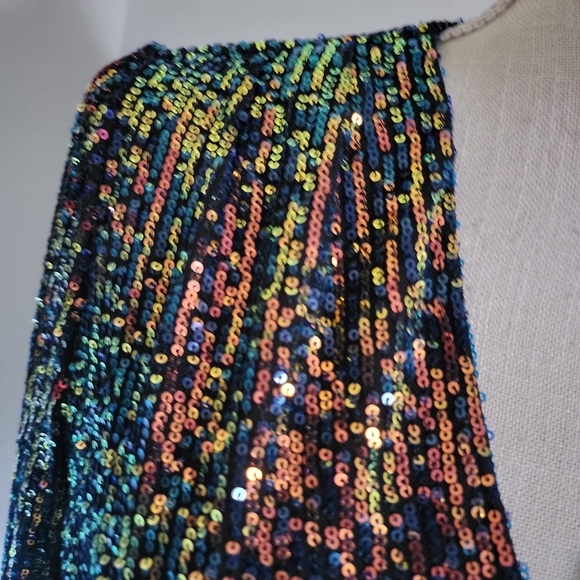 Fraiche by J Sparkling Sequined Wrap Dress - Picture 7 of 10